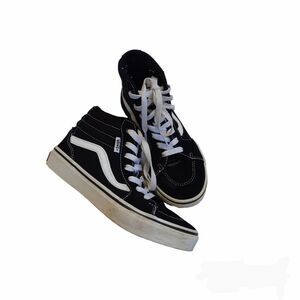 Vans Boys Classic Black Hi Top Sneakers 2.5